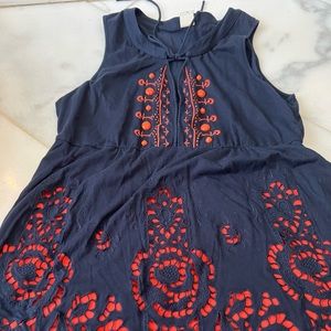 Beautiful navy blue and orange tunic